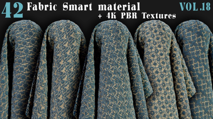 42种织物智能材质+4K PBR 纹理 42 Fabric Smart Material + 4K PBR Textures - Vol18