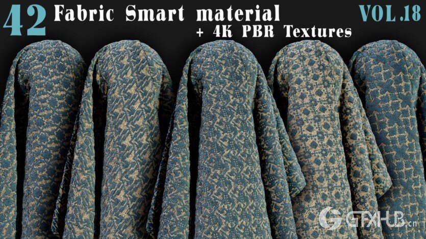 42种织物智能材质+4K PBR 纹理 42 Fabric Smart Material + 4K PBR Textures - Vol18