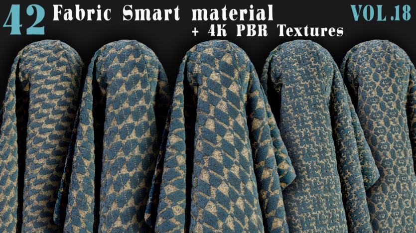 42种织物智能材质+4K PBR 纹理 42 Fabric Smart Material + 4K PBR Textures - Vol18