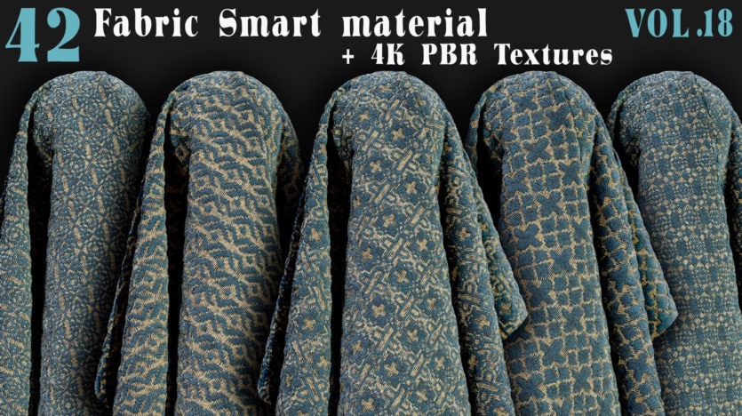 42种织物智能材质+4K PBR 纹理 42 Fabric Smart Material + 4K PBR Textures - Vol18