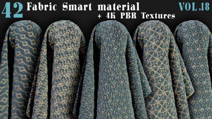 42种织物智能材质+4K PBR 纹理 42 Fabric Smart Material + 4K PBR Textures - Vol18