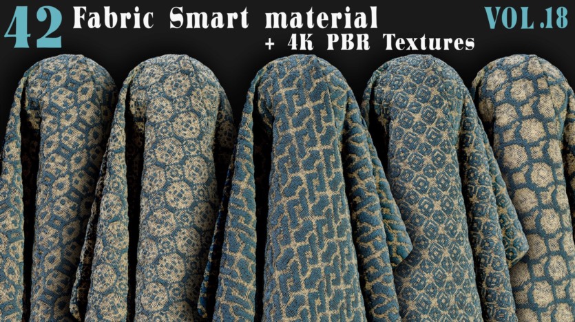 42种织物智能材质+4K PBR 纹理 42 Fabric Smart Material + 4K PBR Textures - Vol18