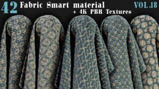 42种织物智能材质+4K PBR 纹理  42 Fabric Smart Material + 4K PBR Textures – Vol18