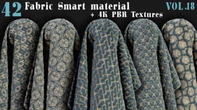 42种织物智能材质+4K PBR 纹理 42 Fabric Smart Material + 4K PBR Textures – Vol18