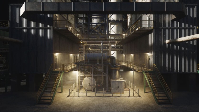 反应堆烟囱管道冷却塔重工业建筑楼房3D模型(格式UEFBXBlender) KitBash3D - Refineries