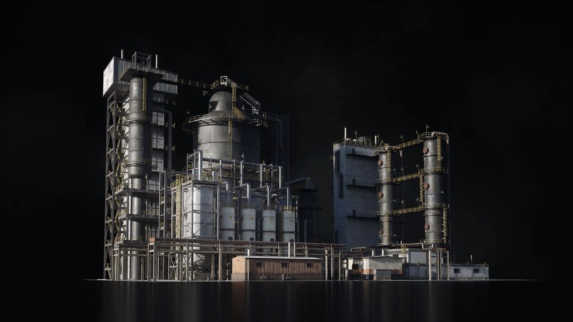 反应堆烟囱管道冷却塔重工业建筑楼房3D模型(格式UEFBXBlender) KitBash3D - Refineries