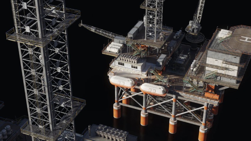 反应堆烟囱管道冷却塔重工业建筑楼房3D模型(格式UEFBXBlender) KitBash3D - Refineries