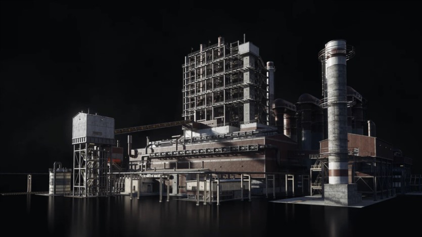 反应堆烟囱管道冷却塔重工业建筑楼房3D模型(格式UEFBXBlender) KitBash3D - Refineries