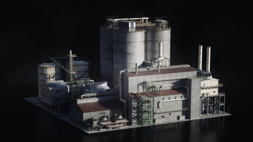 反应堆烟囱管道冷却塔重工业建筑楼房3D模型(格式UEFBXBlender) KitBash3D - Refineries