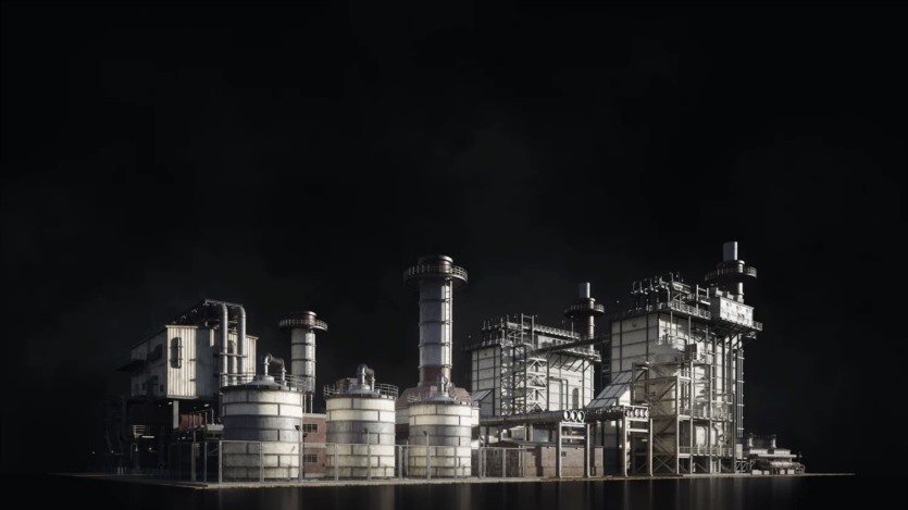 反应堆烟囱管道冷却塔重工业建筑楼房3D模型(格式UEFBXBlender) KitBash3D - Refineries