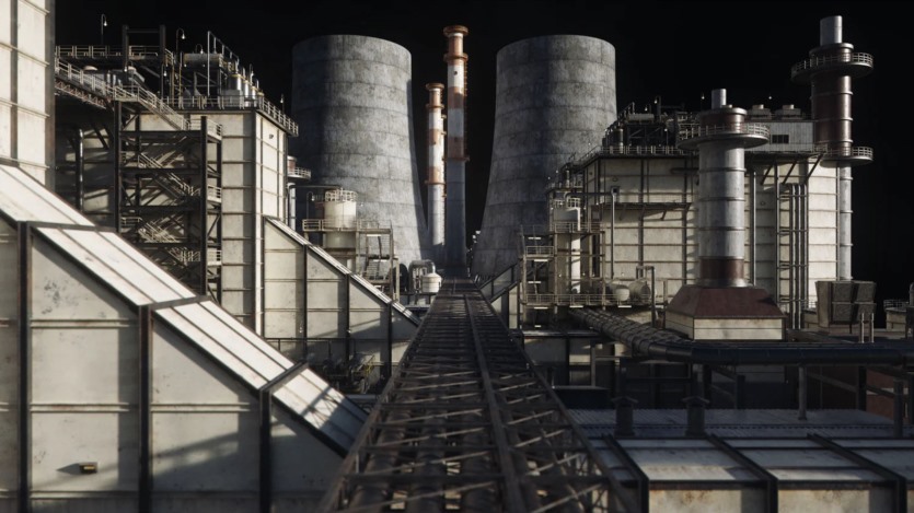 反应堆烟囱管道冷却塔重工业建筑楼房3D模型(格式UEFBXBlender) KitBash3D - Refineries
