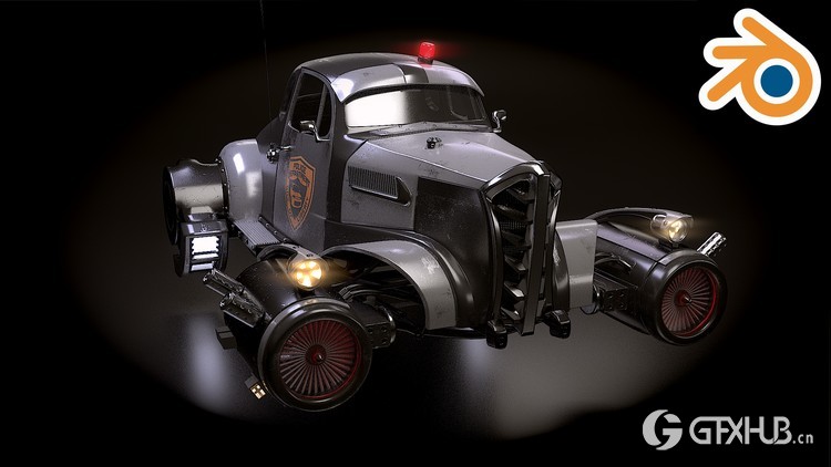 【中文字幕】Blender创建复古未来主义汽车教程 Creating a retro futuristic car in Blender