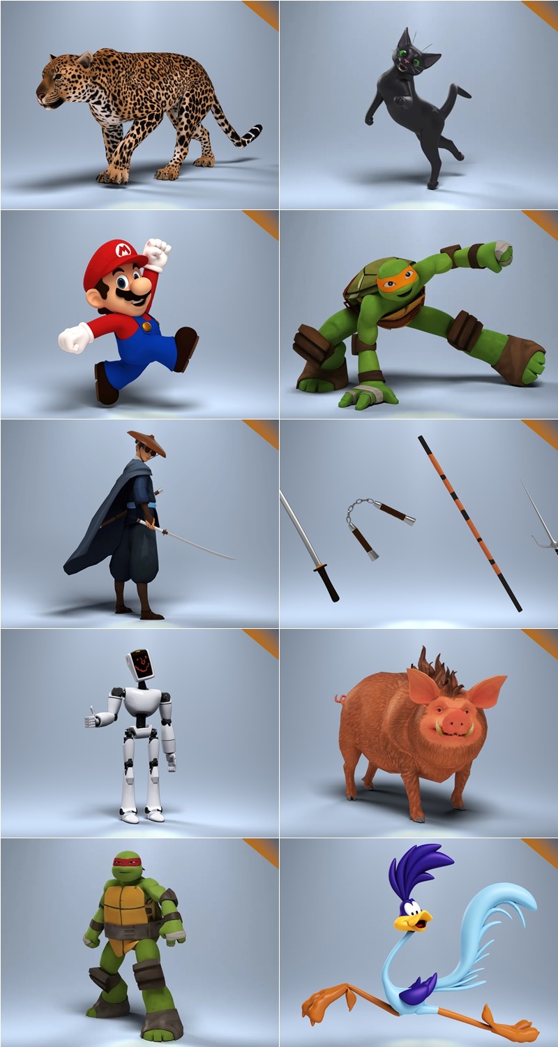 三维角色人物绑定3D模型 Agora Assets Library Blender