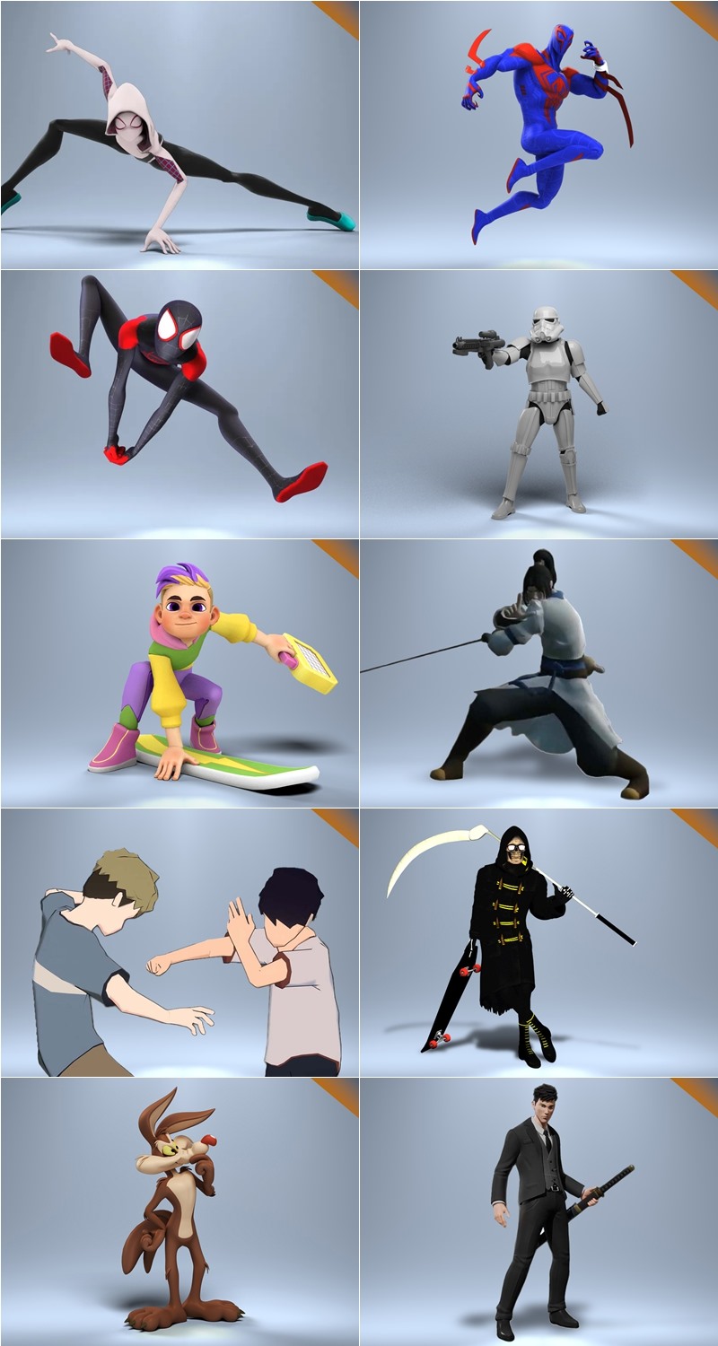 三维角色人物绑定3D模型 Agora Assets Library Blender