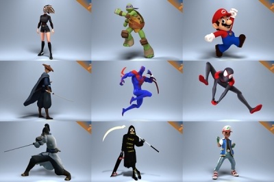 三维角色人物绑定3D模型 Agora Assets Library Blender