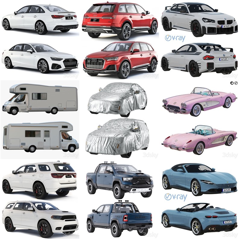 30套汽车3D模型合集 3Dsky Pro Car 3D Model Collection - 20240907