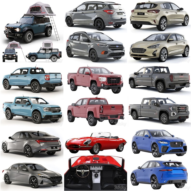 30套汽车3D模型合集 3Dsky Pro Car 3D Model Collection - 20240907