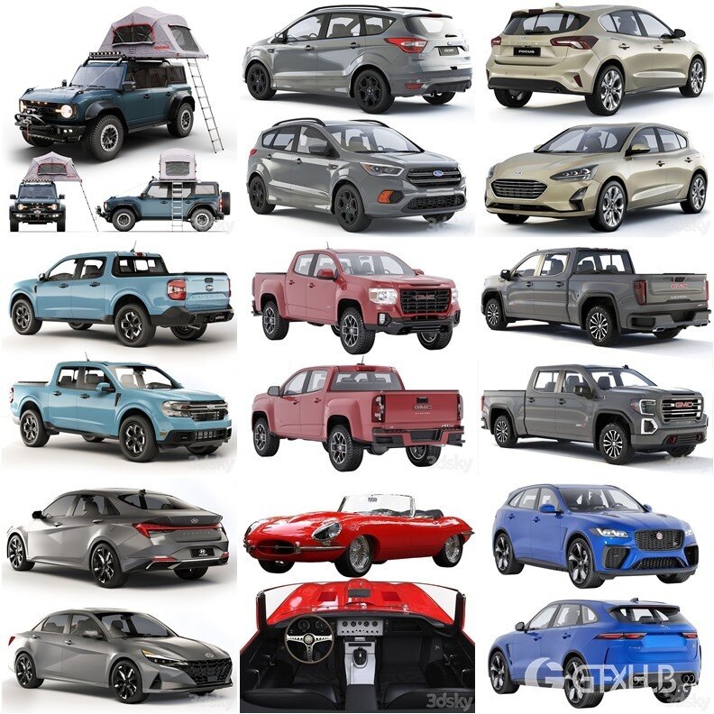 30套汽车3D模型合集 3Dsky Pro Car 3D Model Collection - 20240907