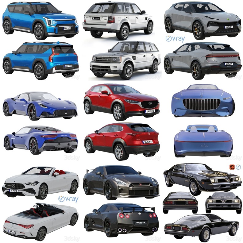 30套汽车3D模型合集 3Dsky Pro Car 3D Model Collection - 20240907