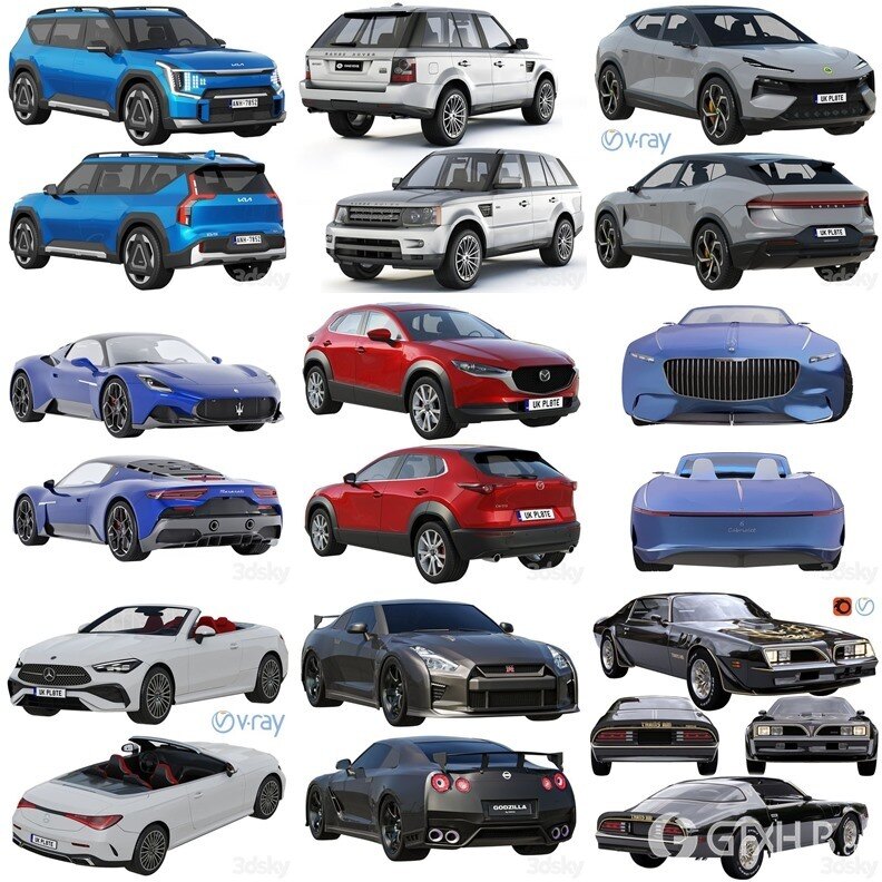 30套汽车3D模型合集 3Dsky Pro Car 3D Model Collection - 20240907
