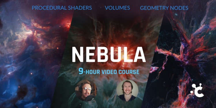 【中文字幕】Blender宇宙体积星云节点特效教程 Nebula: Learn Volumes, Geonodes & More