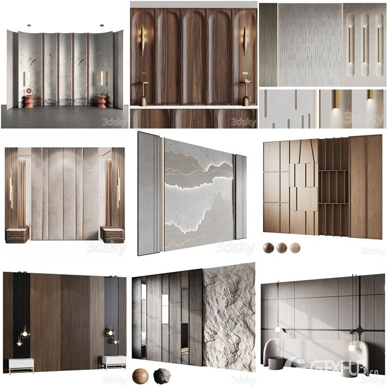3DSky Pro 沙发椅子灯具背景墙3D模型合辑2024年9月第3季 | 450套 | 20.8GB