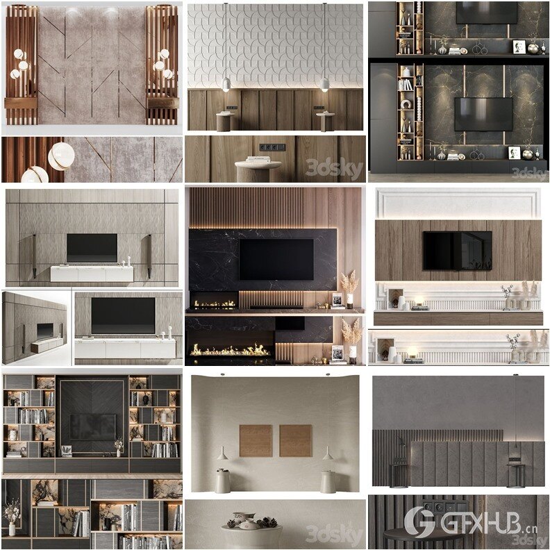 3DSky Pro 沙发椅子灯具背景墙3D模型合辑2024年9月第3季 | 450套 | 20.8GB