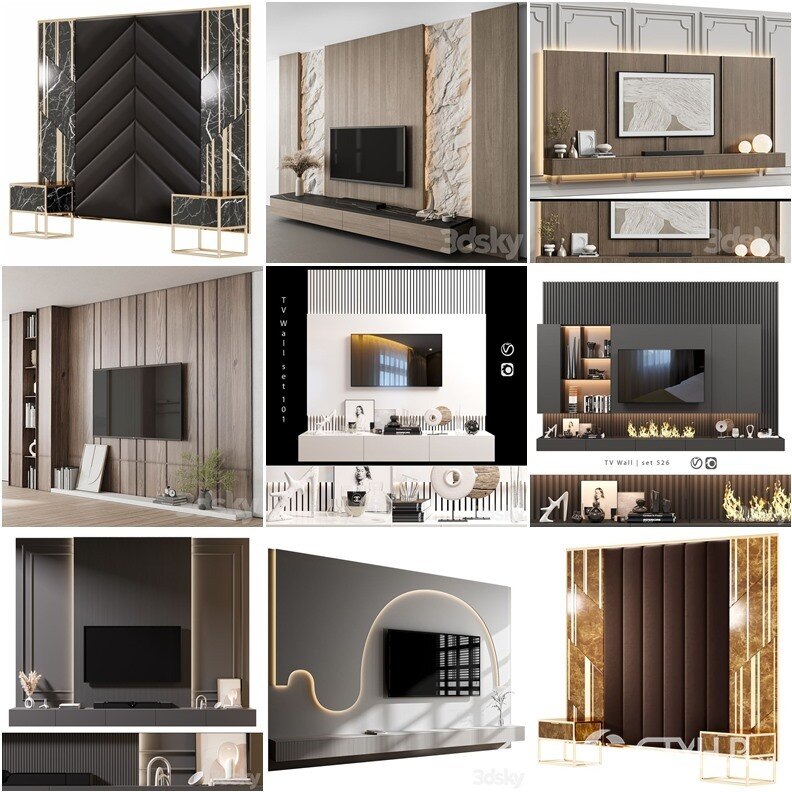 3DSky Pro 沙发椅子灯具背景墙3D模型合辑2024年9月第3季 | 450套 | 20.8GB