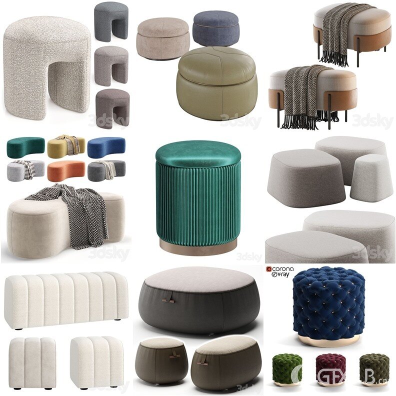 3DSky Pro 沙发椅子灯具背景墙3D模型合辑2024年9月第3季 | 450套 | 20.8GB