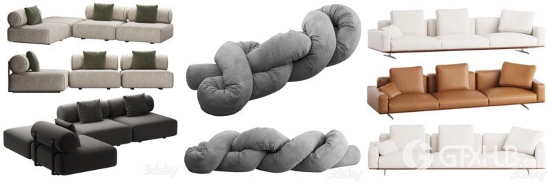 3DSky Pro 沙发椅子灯具背景墙3D模型合辑2024年9月第3季 | 450套 | 20.8GB