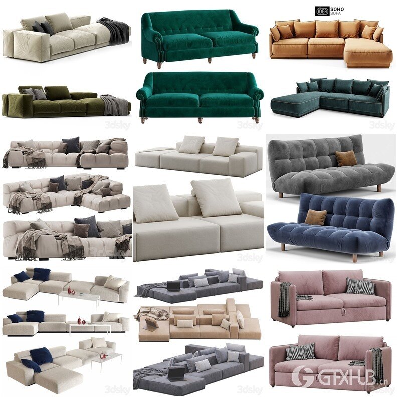 3DSky Pro 沙发椅子灯具背景墙3D模型合辑2024年9月第3季 | 450套 | 20.8GB