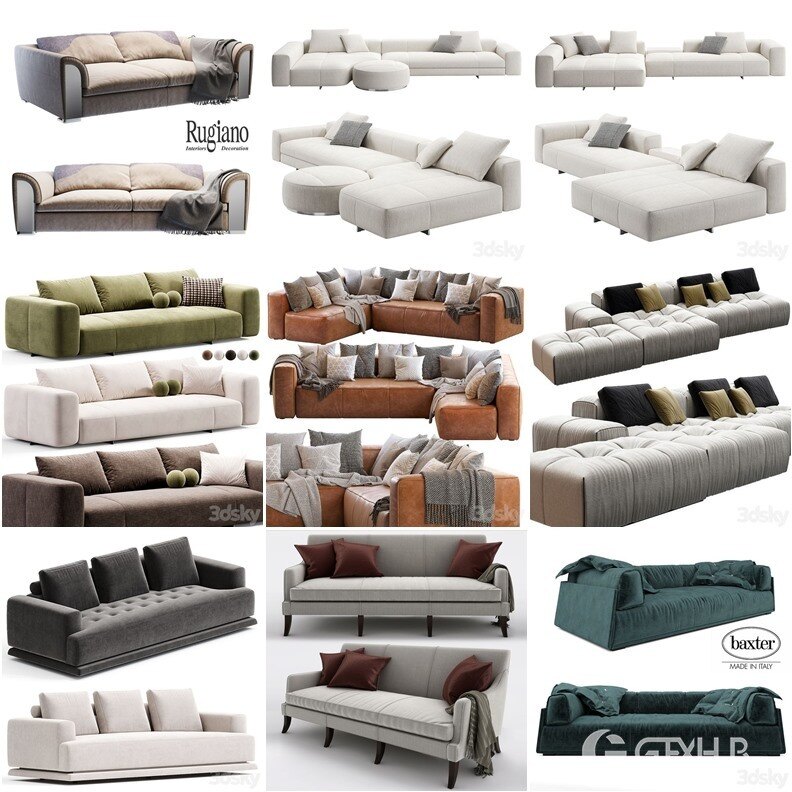 3DSky Pro 沙发椅子灯具背景墙3D模型合辑2024年9月第3季 | 450套 | 20.8GB