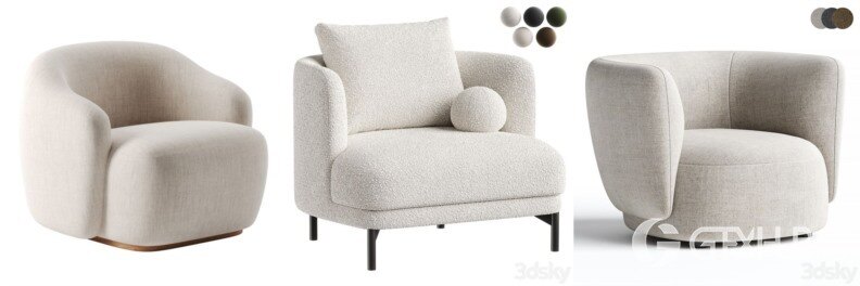 3DSky Pro 沙发椅子灯具背景墙3D模型合辑2024年9月第3季 | 450套 | 20.8GB