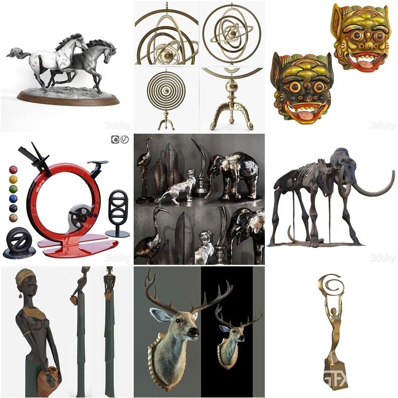 3DSky Pro 沙发椅子灯具背景墙3D模型合辑2024年9月第3季 | 450套 | 20.8GB