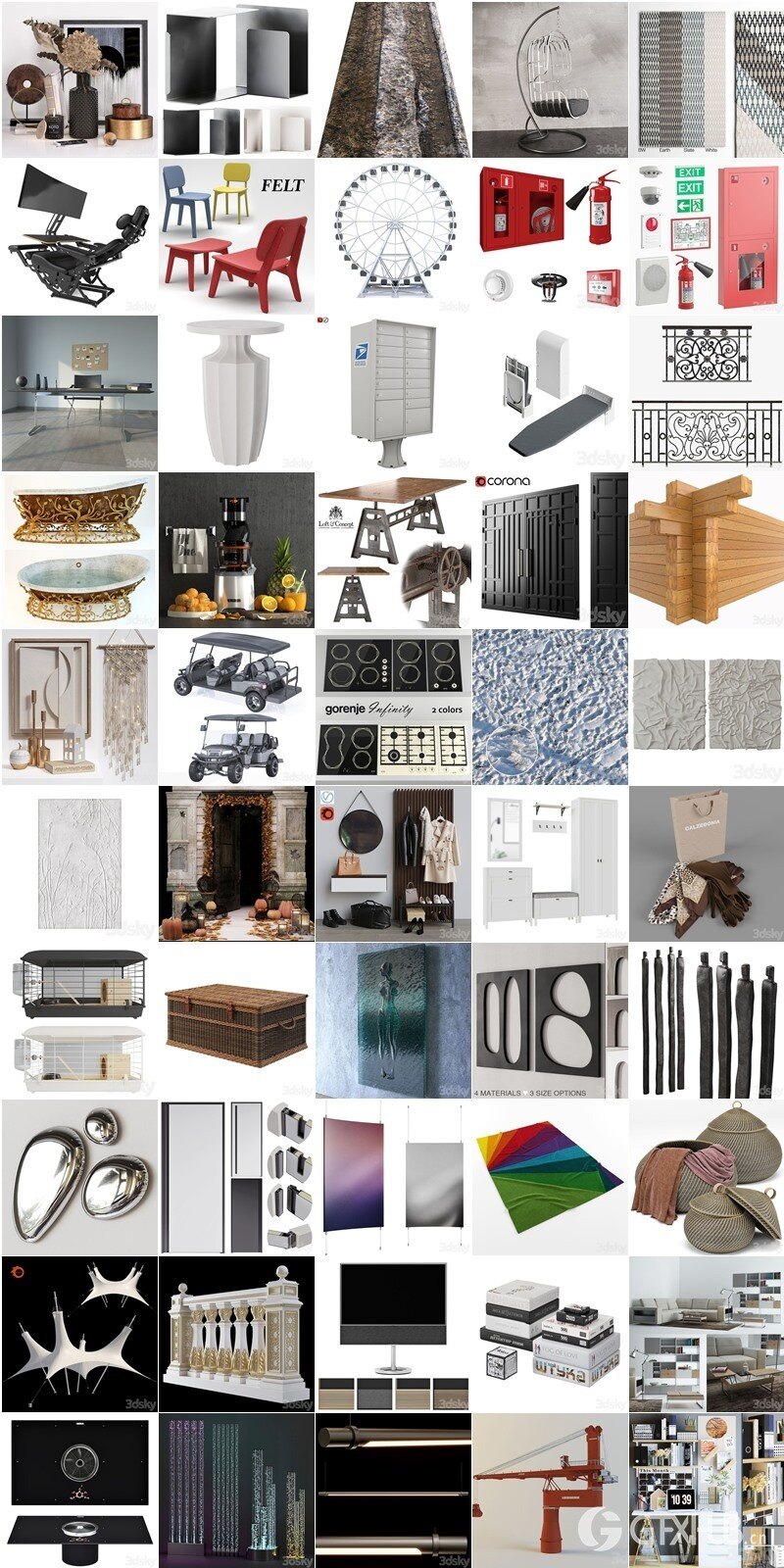 3DSky Pro 沙发椅子灯具背景墙3D模型合辑2024年9月第3季 | 450套 | 20.8GB