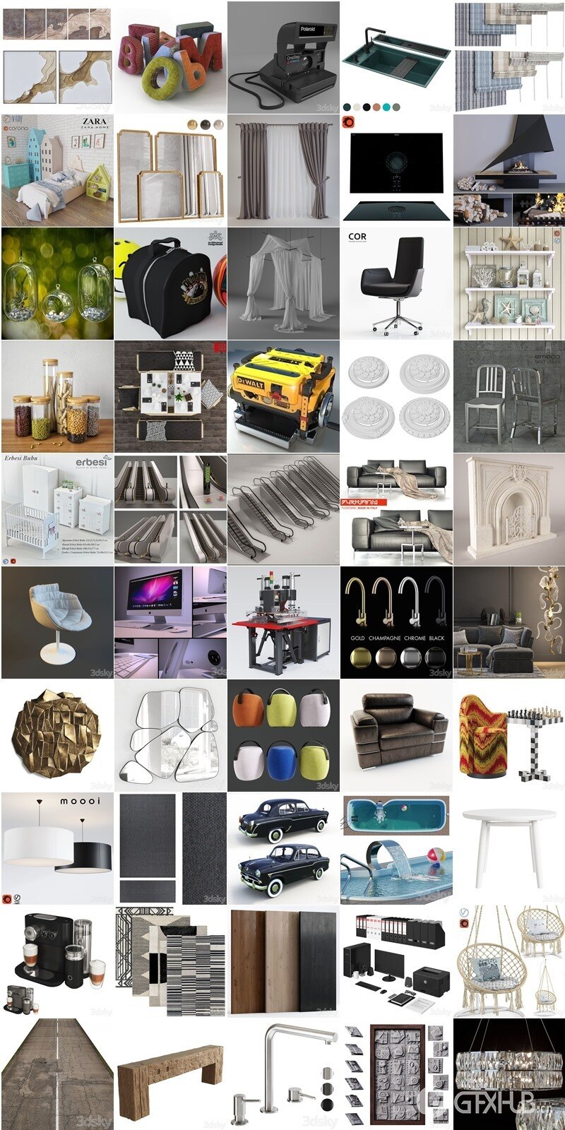 3DSky Pro 沙发椅子灯具背景墙3D模型合辑2024年9月第3季 | 450套 | 20.8GB