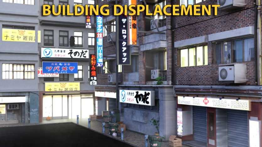 Blender日本街道楼房建筑模型资产预设 Building Displacement