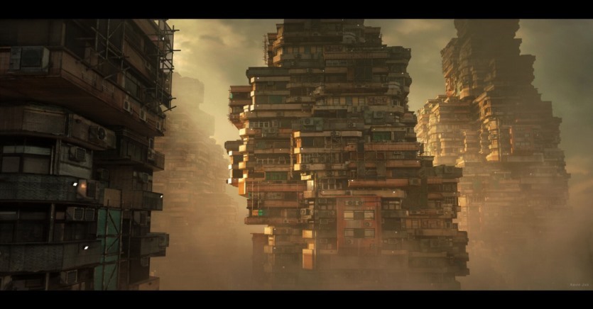 Blender科幻贫民楼房建筑3D模型资产 Sci-Fi Kitbash – Volume 1