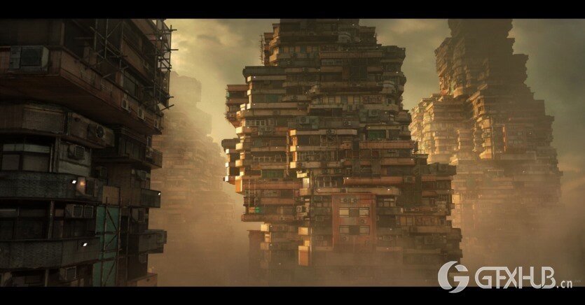 Blender科幻贫民楼房建筑3D模型资产 Sci-Fi Kitbash – Volume 1