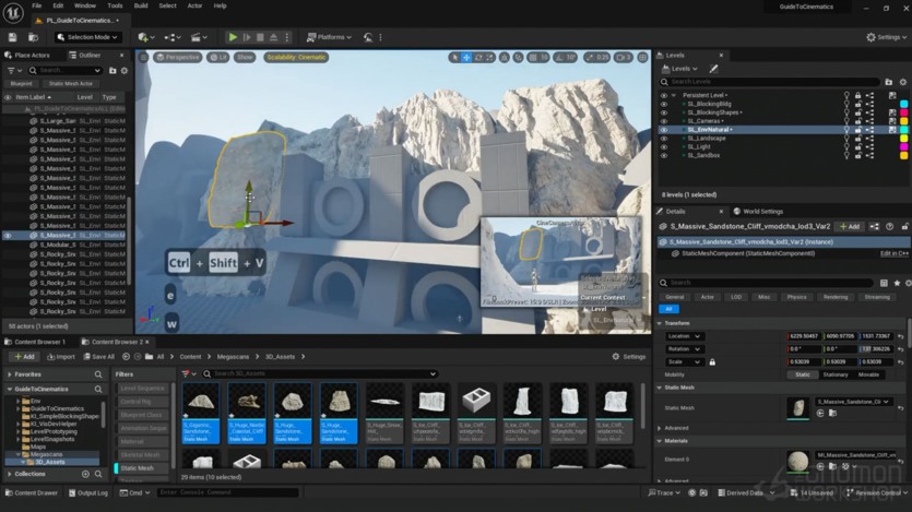 【中文字幕】UE5电影镜头场景搭建灯光渲染特效教程 Creating Cinematics in Unreal Engine 5