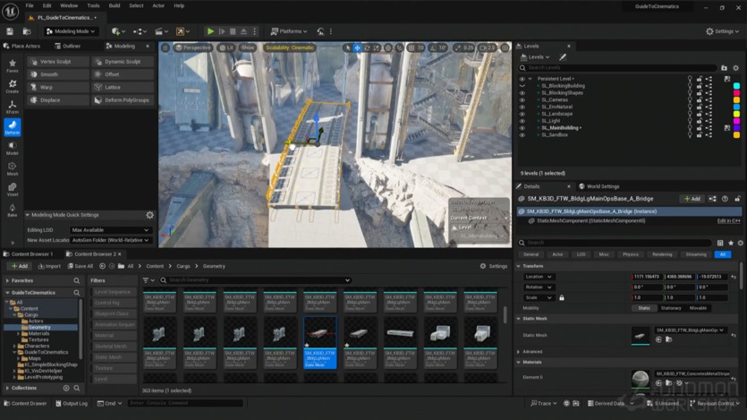 【中文字幕】UE5电影镜头场景搭建灯光渲染特效教程 Creating Cinematics in Unreal Engine 5