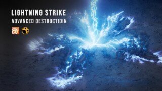 【中文字幕】Houdini闪电雷击特效高级破坏教程 CGCircuit – Advanced Destruction – Lightning Strike