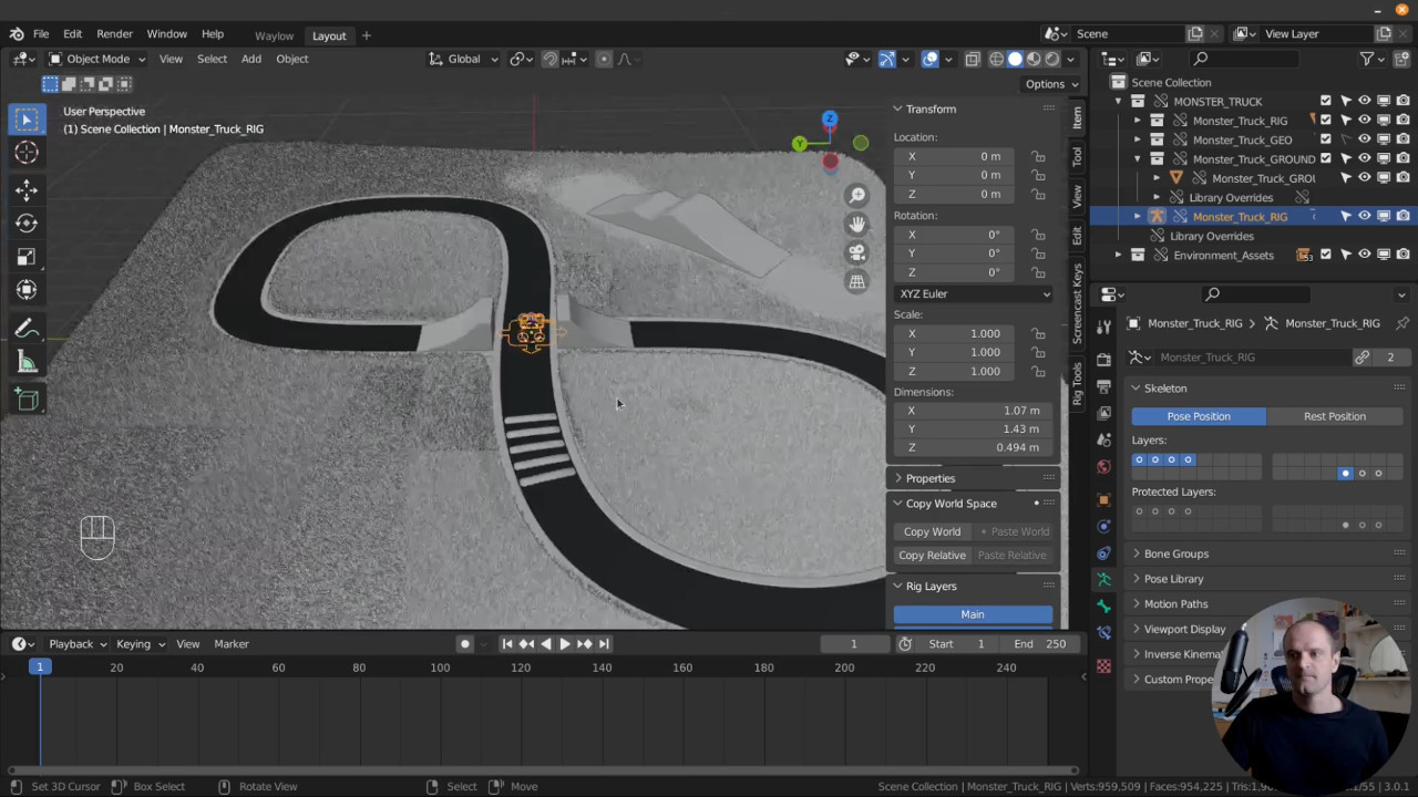 【中文字幕】Blender三维卡通卡车绑定动画教程 OFF-ROAD Rig and Animate an RC Monster Truck in Blender