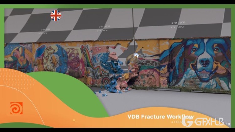【中文字幕】Houdini VDB 系统创建高分辨率破坏教程 VDB Fracturing in Houdini English