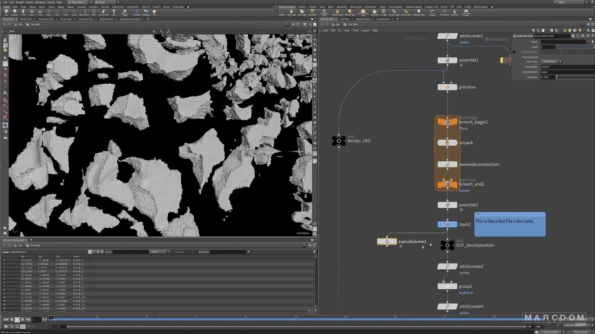 【中文字幕】Houdini VDB 系统创建高分辨率破坏教程 VDB Fracturing in Houdini English