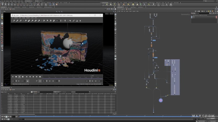 【中文字幕】Houdini VDB 系统创建高分辨率破坏教程 VDB Fracturing in Houdini English