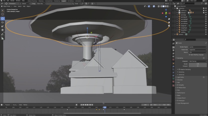 Blender外星飞船劫持场景特效教程 Create a VFX shot in Blender: Alien Abduction