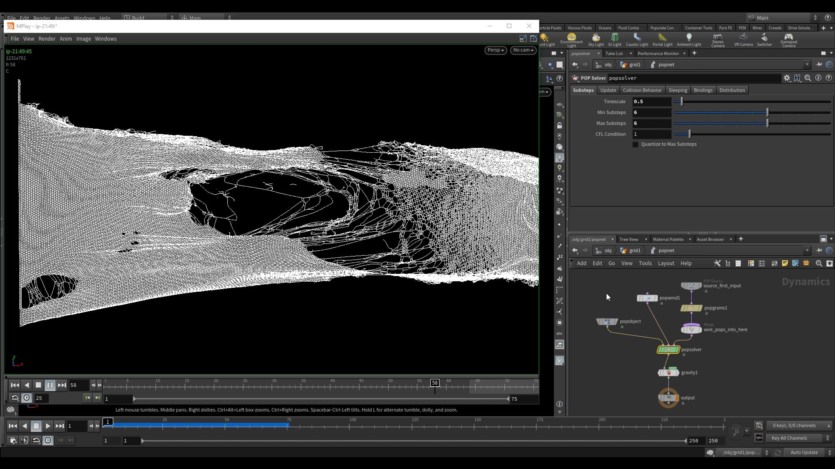 【中文字幕】Houdini布料撕裂特效教程 CGCircuit – PBD Cloth Tearing in Houdini
