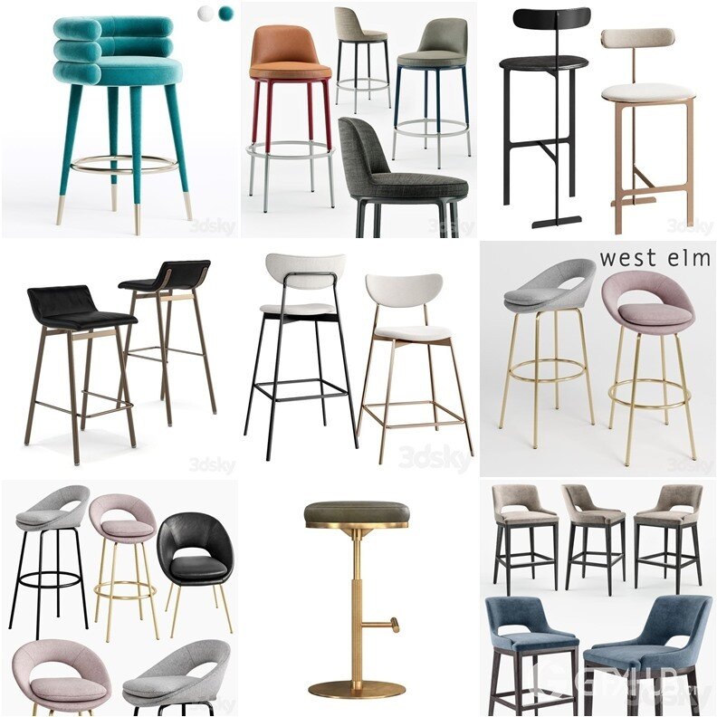 3DSky Pro 沙发椅子灯具柜子装饰3D模型合辑2024年10月第1季 | 450套 | 16.3GB