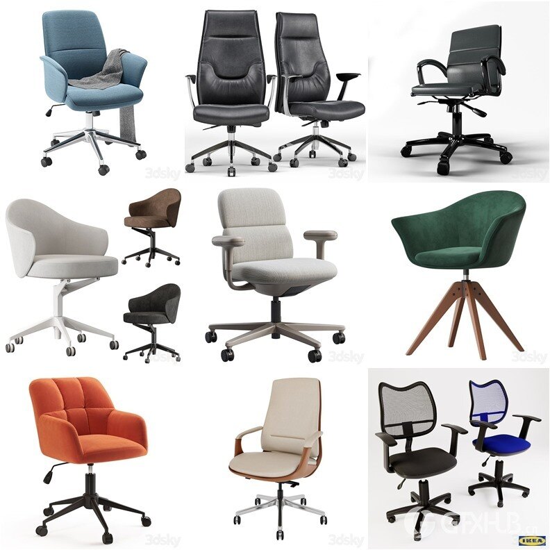 3DSky Pro 沙发椅子灯具柜子装饰3D模型合辑2024年10月第1季 | 450套 | 16.3GB